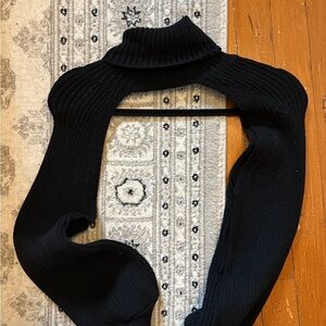 Twik Black Knit Bolero Turtleneck